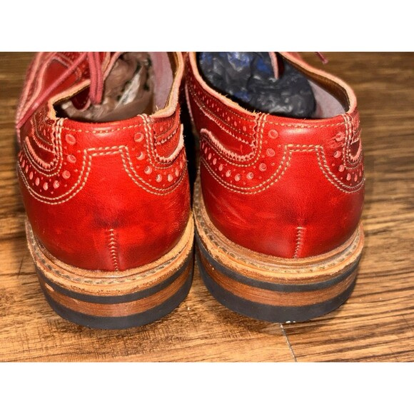 Allen Edmonds Men\'s Shoes 12 Red Neumok 2.0 Wingtip Leather Dress Oxford